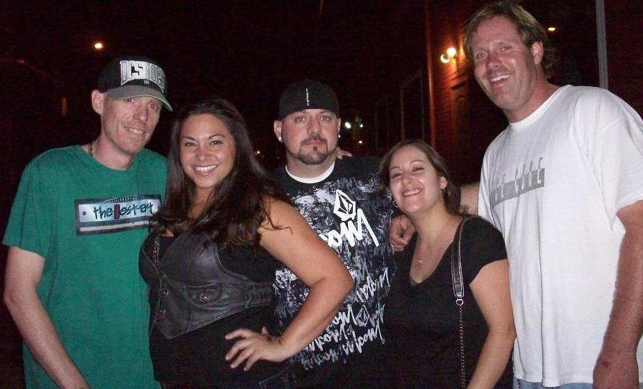 DJ Natural Nate® with The-Lost-Art™ crew outside at night